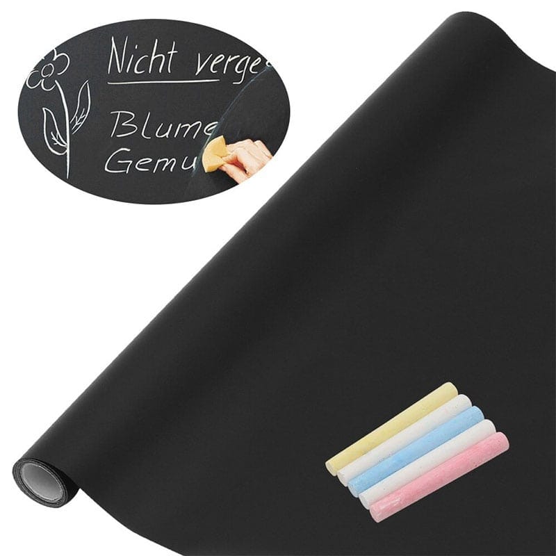 Schwarze Ferrofolie – zum Beschriften mit Kreide, 100x60 cm, selbstklebend