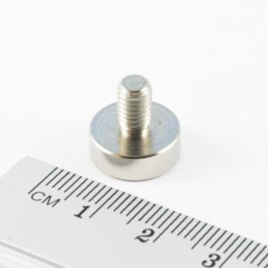 Topfmagnet mit Gewindezapfen, 13x4,5 mm, Zn
