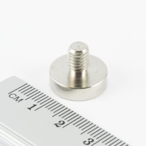 Topfmagnet mit Gewindezapfen, 16x4,5 mm, M5