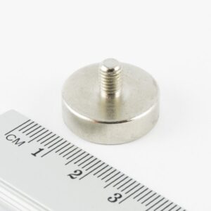 Topfmagnet mit Gewindezapfen, 20x5 mm