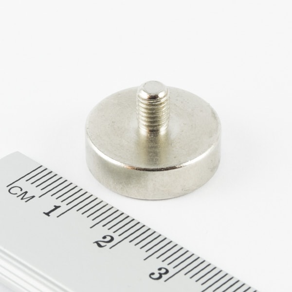 Topfmagnet mit Gewindezapfen, 20x5 mm