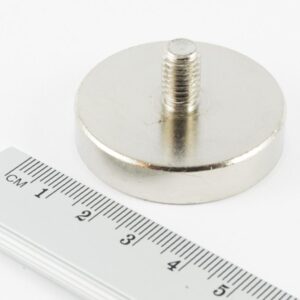 Topfmagnet mit Gewindezapfen, 40x8,5 mm