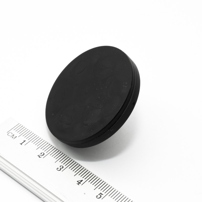 Topfmagnet mit Gewindezapfen, 43x6 mm, gummiert