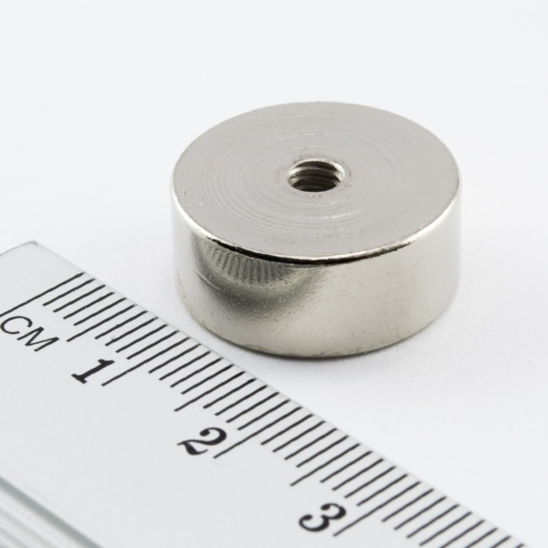 Topfmagnet mit Innengewinde, 19x8 mm