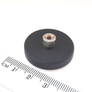 Topfmagnet mit Innengewinde, 31x6 mm, gummiert