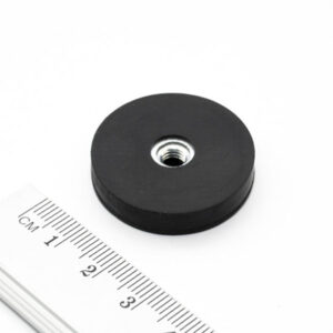 Topfmagnet mit Innengewinde, 31x6 mm, gummiert