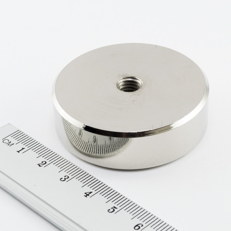 Topfmagnet mit Innengewinde, 50x15 mm