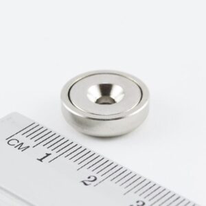 Topfmagnet mit Schraubloch, 16x5 mm – N38