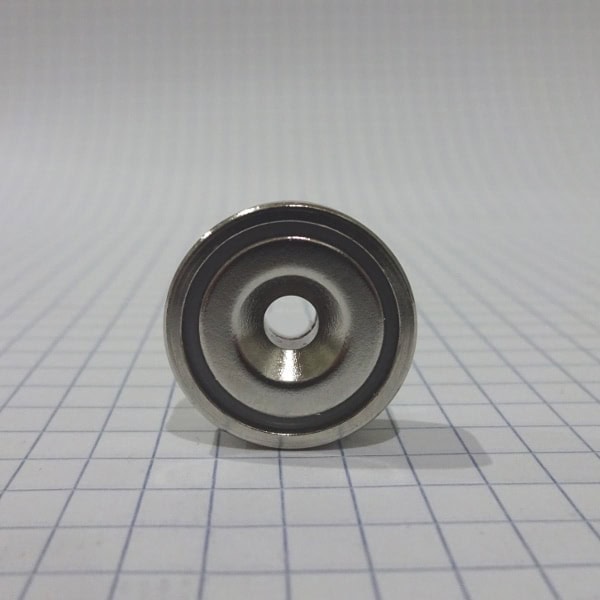 Topfmagnet mit Schraubloch, 20x6 mm