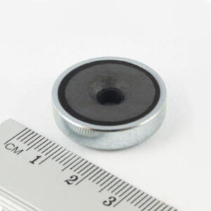 Topfmagnet mit Schraubloch, 25x7 mm (Ferrit)