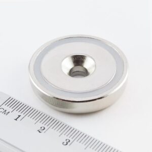 Topfmagnet mit Schraubloch, 36x8 mm