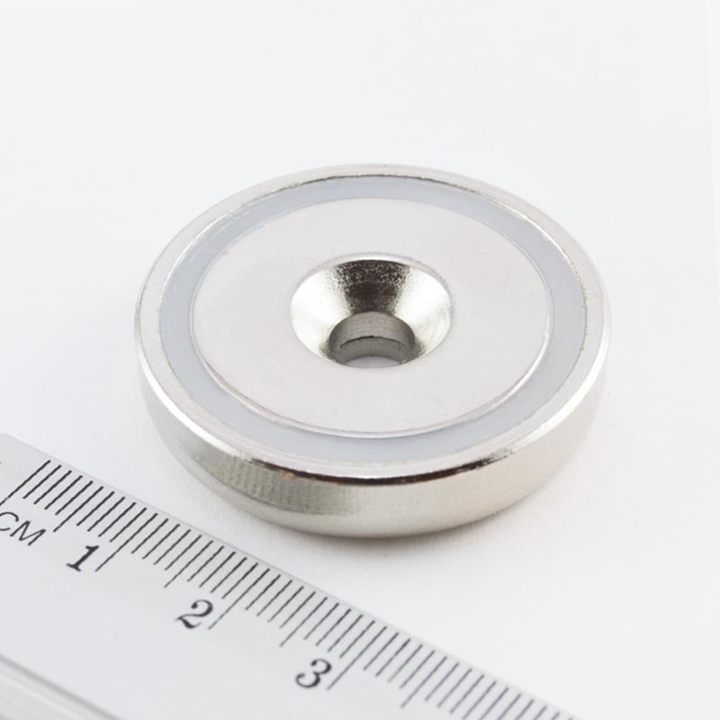 Topfmagnet mit Schraubloch, 36x8 mm