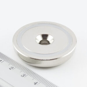 Topfmagnet mit Schraubloch, 42x9 mm