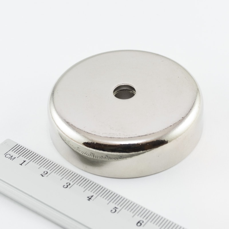 Topfmagnet mit Schraubloch, 60x15 mm