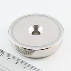 Topfmagnet mit Schraubloch, 60x15 mm