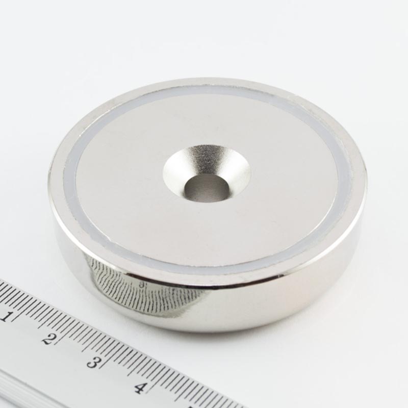 Topfmagnet mit Schraubloch, 60x15 mm