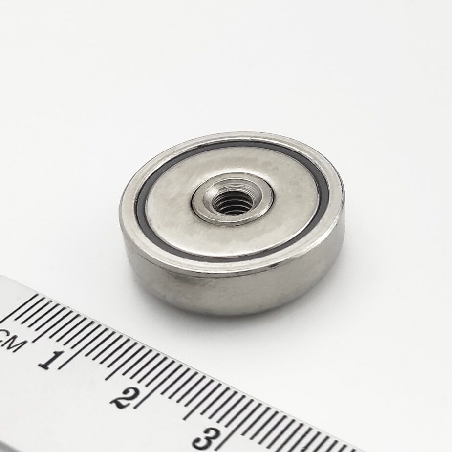 Topfmagnet mit Innengewinde durch den gesamten Magneten 25×8 mm