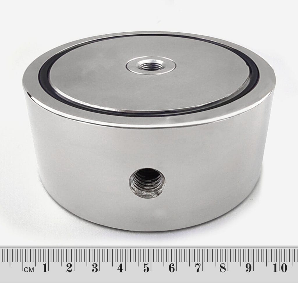 Topfmagnet mit Innengewinde durch den gesamten Magneten 97×40 mm doppelseitig
