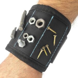 Magnetic wristband for screws, nails and nuts