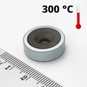 Topfmagnet mit Schraubloch, 20x6 mm (SmCo)