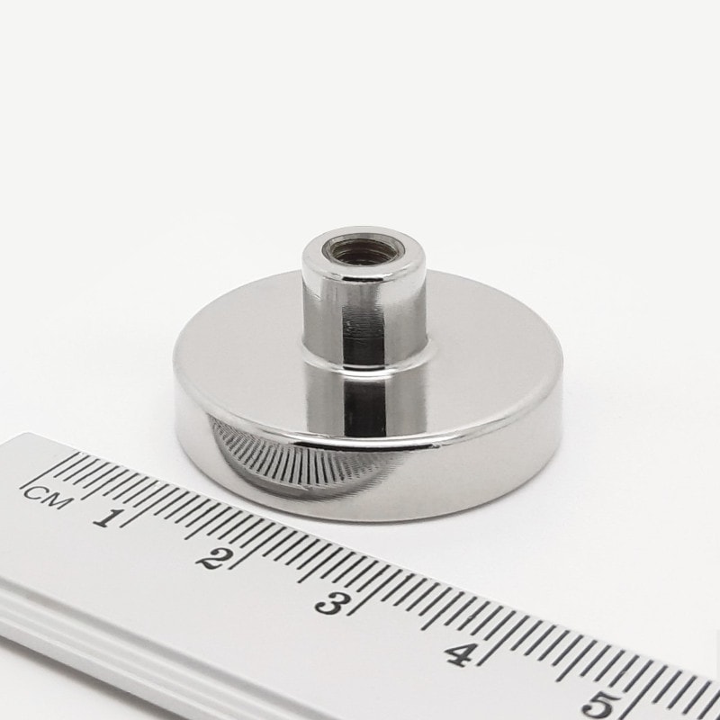 Topfmagnet mit Innengewindebuchse, 32x7 mm