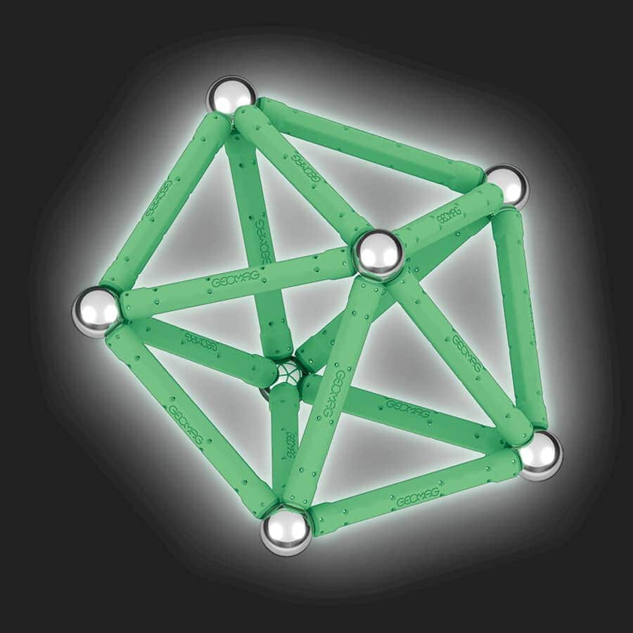 Magnetisches Bauset Geomag Glow recycelt, 42 Teile
