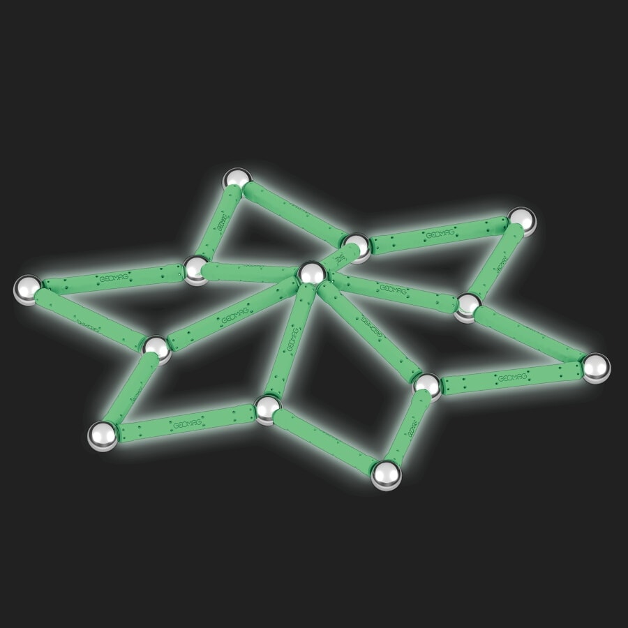 Magnetisches Bauset Geomag Glow recycelt, 42 Teile