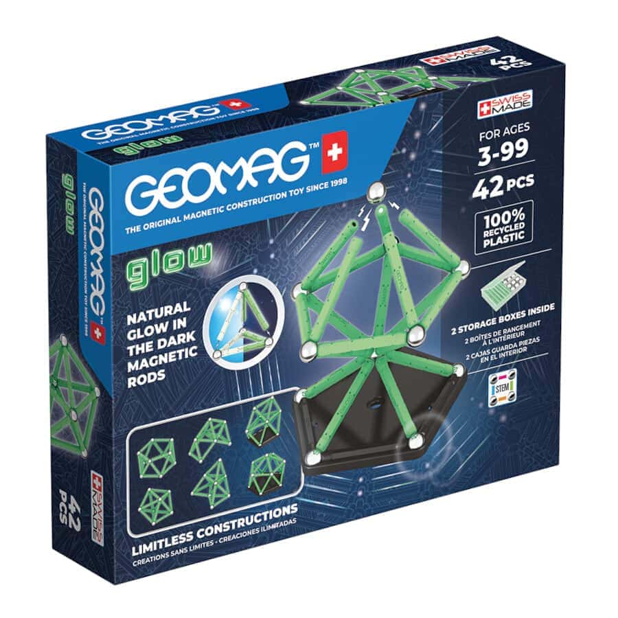 Magnetisches Bauset Geomag Glow recycelt, 42 Teile