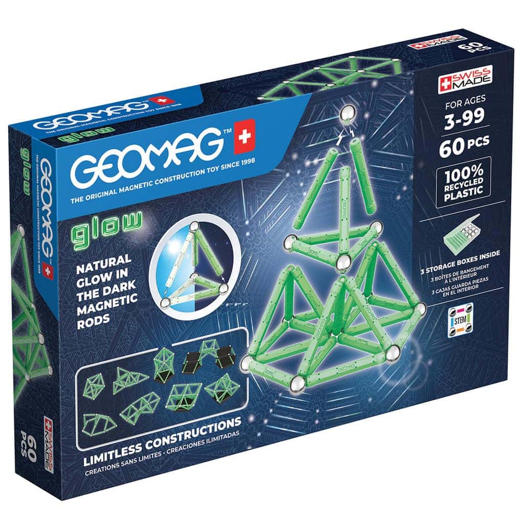 Magnetisches Bauset Geomag Glow recycelt, 60 Teile