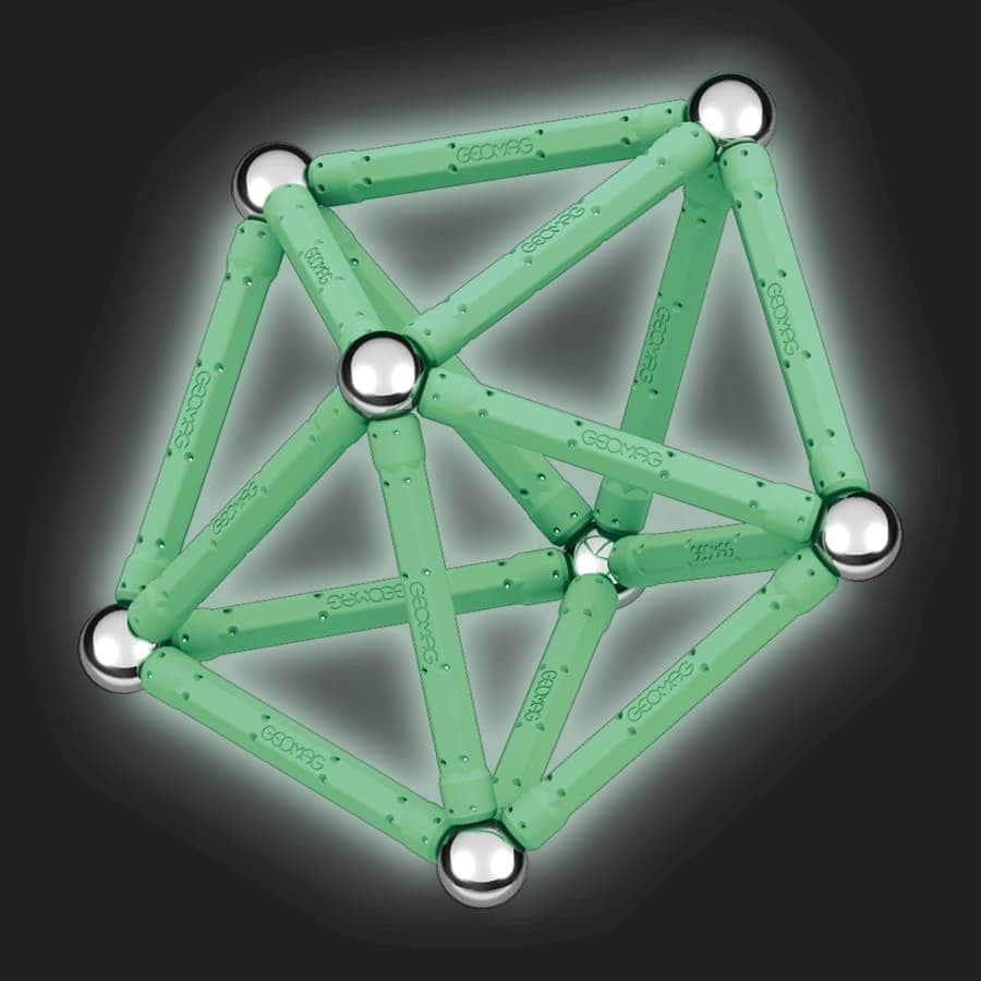 Magnetisches Bauset Geomag Glow recycelt, 60 Teile