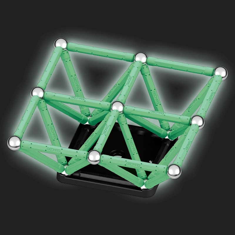 Magnetisches Bauset Geomag Glow recycelt, 60 Teile