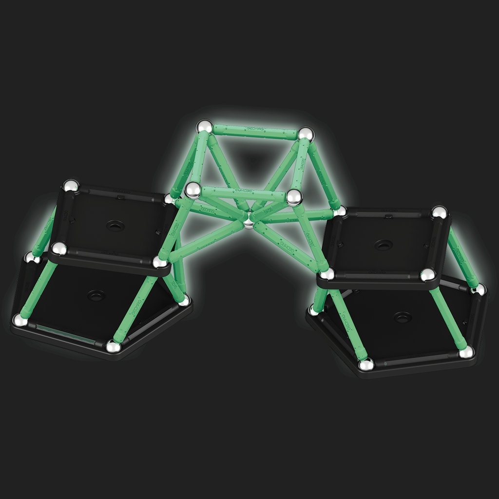 Magnetisches Bauset Geomag Glow recycelt, 60 Teile