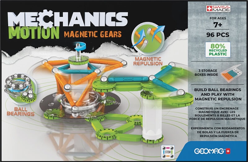 Magnetisches Bauset Geomag Mechanics Motion, 96 Teile