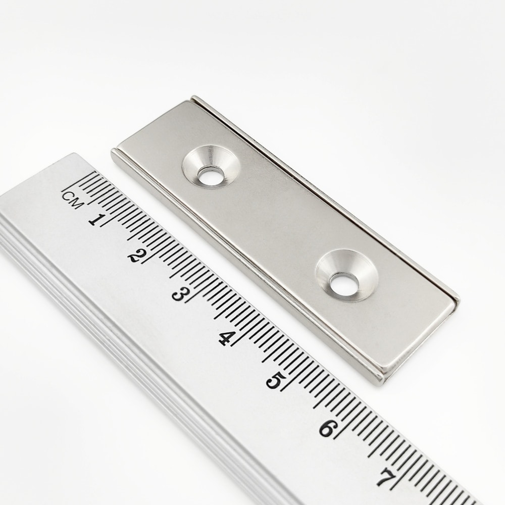 Topfmagnet mit Schraublöchern, 60x20x4 mm