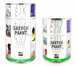 Sketchpaint – beschriftbare Wandfarbe, weiß, glänzend, diverse Verpackungen
