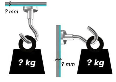 Magnethaken, die an der Decke und an der Wand befestigt sind