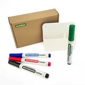 Magnetischer Markerhalter für Whiteboards – weiß + 4 Marker